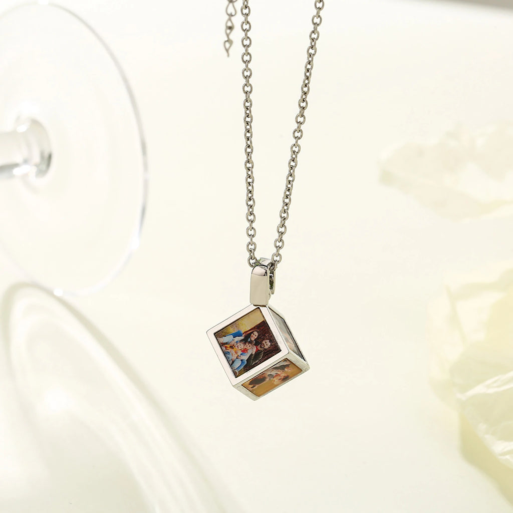 Color Printing Necklace for Couples Stainless Steel Party Gift A