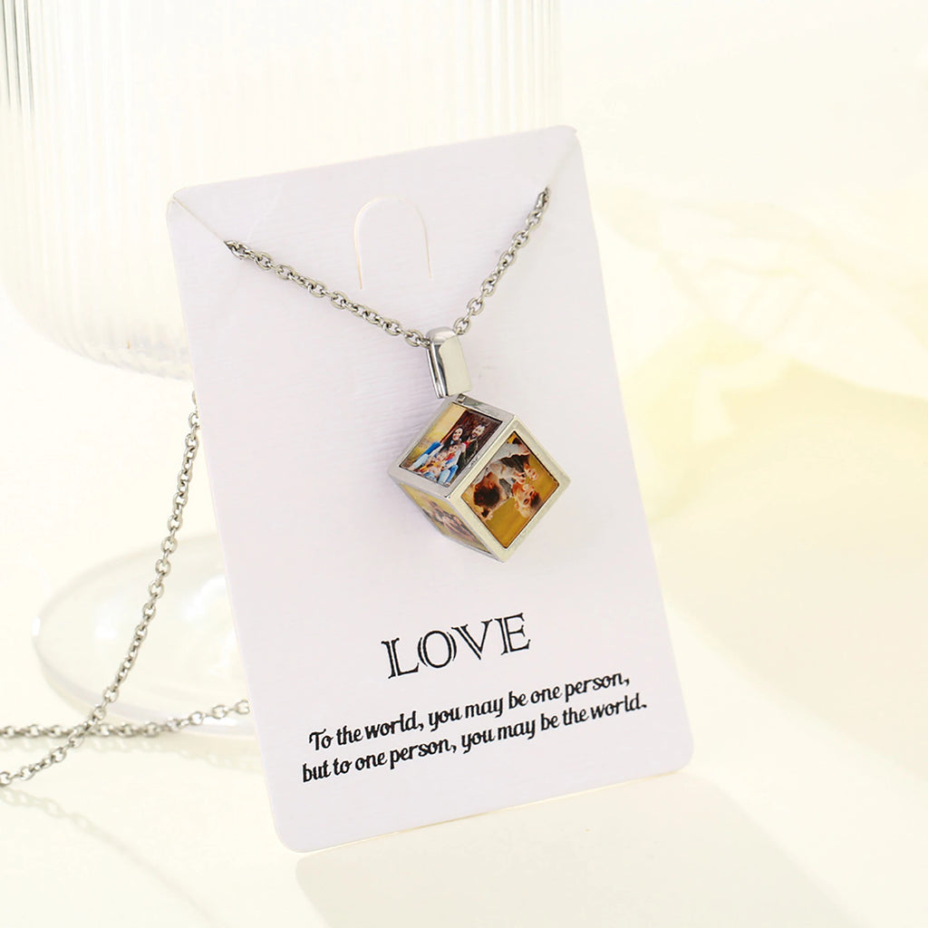 Color Printing Necklace for Couples Stainless Steel Party Gift A