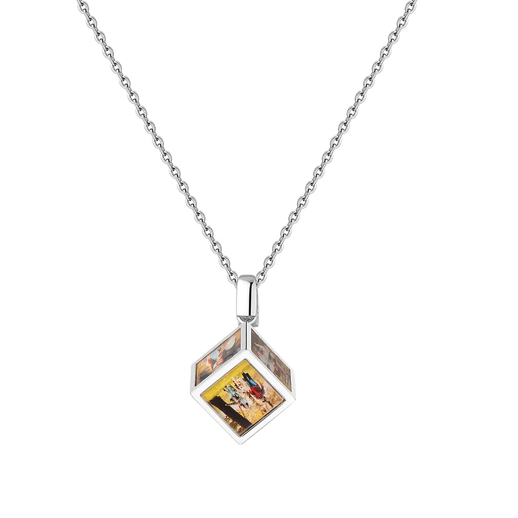 Color Printing Necklace for Couples Stainless Steel Party Gift A