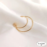 14K Copper Color-Preserving C-Shaped Earrings DIY Accessories 4PCS