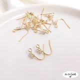 14K Copper Plated Zircon Ear Hooks for DIY Earrings