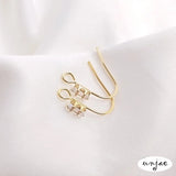 14K Copper Plated Zircon Ear Hooks for DIY Earrings