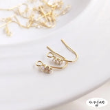 14K Copper Plated Zircon Ear Hooks for DIY Earrings
