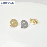 14k Copper Plated Perforated Tray Brooch Pin