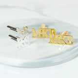 Personalized Stainless Steel Letter Cufflinks for Men and Women