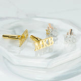 Personalized Stainless Steel Letter Cufflinks for Men and Women