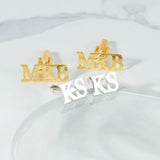 Personalized Stainless Steel Letter Cufflinks for Men and Women
