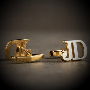 Initials Combination Cufflinks Stainless Steel Jewelry White-collar Dad Gift