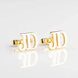 Initials Combination Cufflinks Stainless Steel Jewelry White-collar Dad Gift