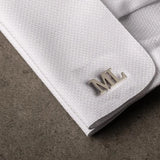 Initials Combination Cufflinks Stainless Steel Jewelry White-collar Dad Gift