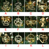 Christmas Pet Pendant Wooden Ornaments Hanging Xmas Tree Decor