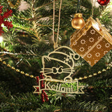 Christmas Pet Pendant Wooden Ornaments Hanging Xmas Tree Decor