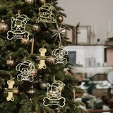 Christmas Pet Pendant Wooden Ornaments Hanging Xmas Tree Decor