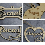 Christmas Pet Pendant Wooden Ornaments Hanging Xmas Tree Decor