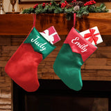Christmas Stockings Fabric Santa Claus Sock Gift Kids Candy Bag