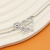 Personalized Heart Rose Flower Pendant Necklace Stainless Steel Women