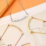 Stainless Steel Lariat Collar Geometric Floating Charm Necklace