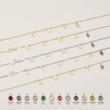 Gemstone Anklet Stainless Steel Personalized Beach Jewelry