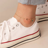 Gemstone Anklet Stainless Steel Personalized Beach Jewelry