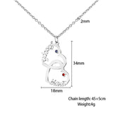 Birthstone Pendant Necklace for Women Chain Choker Birthday Gift Jewelry