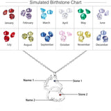 Birthstone Pendant Necklace for Women Chain Choker Birthday Gift Jewelry