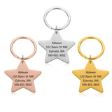 Personalized Pet ID Tag Collar Stainless Steel Charm Engraving Number Anti-Lost
