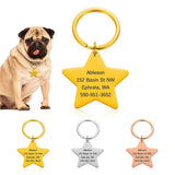 Personalized Pet ID Tag Collar Stainless Steel Charm Engraving Number Anti-Lost