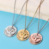 Personalized Tree of Life Necklace Stainless Steel Lucky Letter Necklace