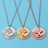 Personalized Tree of Life Necklace Stainless Steel Lucky Letter Necklace