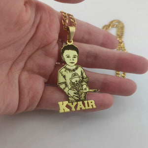 Custom Stainless Steel Photo Necklace for Family