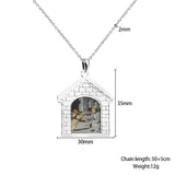 Photo Picture Frame Locket Pendant Necklace Romantic Couple Gift