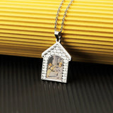Photo Picture Frame Locket Pendant Necklace Romantic Couple Gift