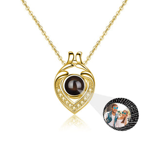 100 Languages LOVE Projection Necklace Round Gift
