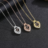 100 Languages LOVE Projection Necklace Round Gift