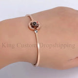 Custom Round Bracelet with Personalized Photos and Birthday
