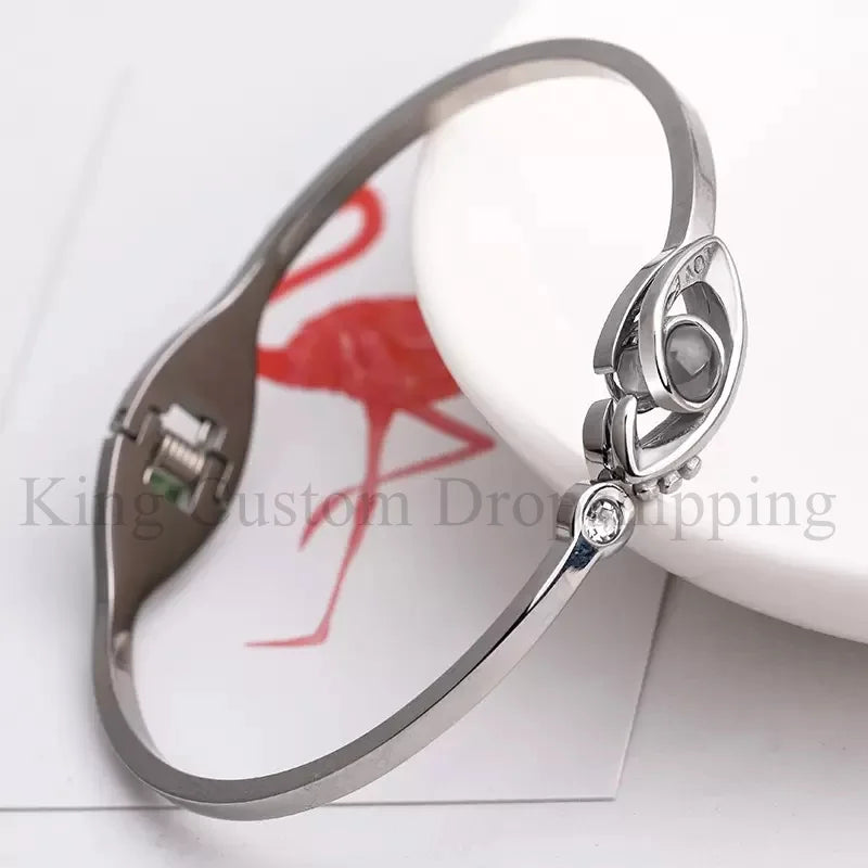 Custom Round Bracelet with Personalized Photos and Birthday