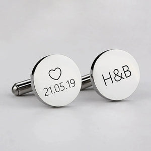 Custom Stainless Steel Cufflinks, Font Symbols, Multilingual, Men's Accessories
