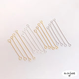 Titanium Steel 14K Wrapped Double 9-Pin Plated with Pure Silver Earrings