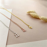 12 Constellations Necklace for Women Stainless Steel Zodiac Signs Choker