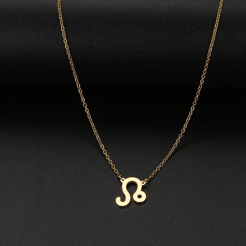 12 Constellations Necklace for Women Stainless Steel Zodiac Signs Choker