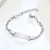 Personalized Baby Name Bracelet Stainless Steel Engraved Infant Baptism Jewelry