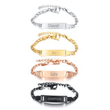 Personalized Baby Name Bracelet Stainless Steel Engraved Infant Baptism Jewelry