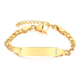 Personalized Baby Name Bracelet Stainless Steel Engraved Infant Baptism Jewelry