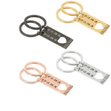 Heart Keychain Set Engraved Date and Name Love Keyring