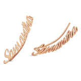 Personalized Stainless Steel Nameplate Stud Earrings for Women
