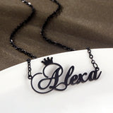 Crown Choker Personalized Name Necklace for Men Women