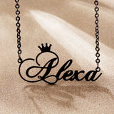Crown Choker Personalized Name Necklace for Men Women
