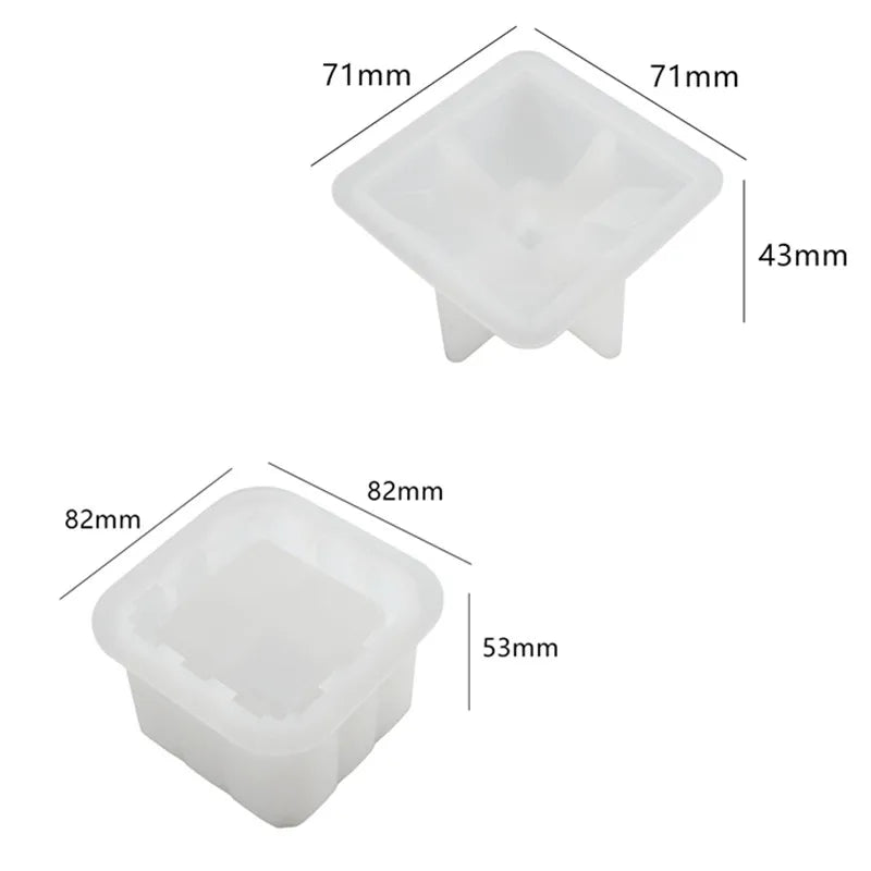 Crystal Epoxy Resin Mold Cube Storage Box