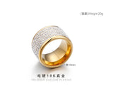 Women's CZ Stone Stainless Steel Engagement Ring 16mm Width