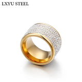 Women's CZ Stone Stainless Steel Engagement Ring 16mm Width